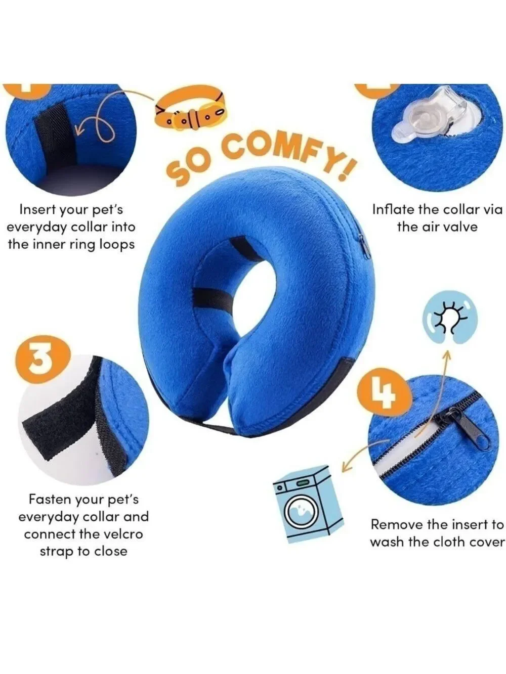 New Bencmate Inflatable Collar for Dogs & Cats. Size Medium
